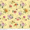 Image of Sketchbook Stems Sunny quilting cotton fabric by Lisa Audit for RIley Blake Designs. Features flowers on a yellow background. Cute Little Fabric Shop.