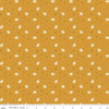 Image of Bountiful Pumpkins Gold quilting cotton fabric by Sandy Gervais for Riley Blake Designs. Features pumpkins on a gold background. Cute Little Fabric Shop.