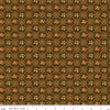 Image of Bountiful Pumpkin Plaid Suede quilting cotton fabric by Sandy Gervais for Riley Blake Designs. Features pumpkins and plaid on a brown background. Cute Little Fabric Shop.