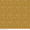 Image of Bountiful Leaves Butterscotch quilting cotton fabric by Sandy Gervais for Riley Blake Designs. Features leaves on a yellow background. Cute Little Fabric Shop.