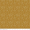 Image of Bountiful Leaves Butterscotch quilting cotton fabric by Sandy Gervais for Riley Blake Designs. Features leaves on a yellow background. Cute Little Fabric Shop.