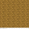 Image of Bountiful Bittersweet Suede quilting cotton fabric by Sandy Gervais for Riley Blake Designs. Features flowers on a brown background. Cute Little Fabric Shop.