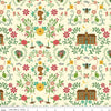 Image of Orchard House Homestead Cream quilting cotton fabric by Heather Peterson for Riley Blake Designs. Features flowers on a cream background. Cute Little Fabric Shop.