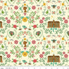 Image of Orchard House Homestead Cream quilting cotton fabric by Heather Peterson for Riley Blake Designs. Features flowers on a cream background. Cute Little Fabric Shop.
