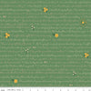 Image of Orchard House Text Green quilting cotton fabric by Heather Peterson for Riley Blake Designs. Features words and flowers on a green background. Cute Little Fabric Shop.