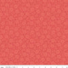 Image of Orchard House Tonal Flowers Coral quilting cotton fabric by Heather Peterson for Riley Blake Designs. Features flowers on a pink background. Cute Little Fabric Shop.