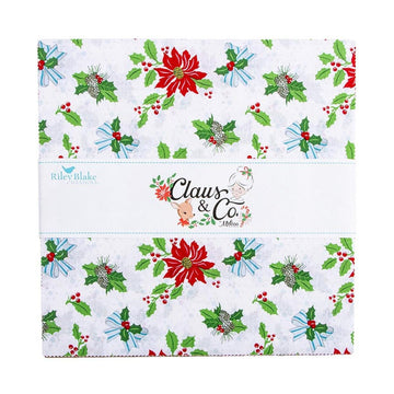 Claus & Co. 10" Stacker Christmas Fabric - 10-17740-42 - 42-Piece Precut - Riley Blake Quilting Cotton Fabric