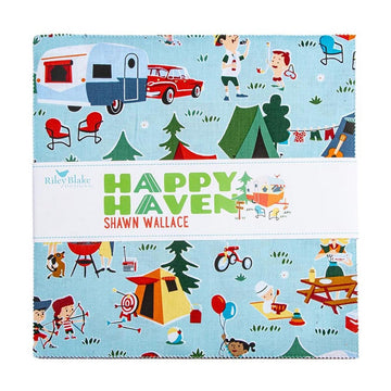 Happy Haven 10" Stacker Camping Fabric - 10-17620-42 - 42-Piece Precut - Riley Blake Quilting Cotton Fabric
