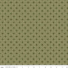 Image of Christmas Greetings Twinkle Spruce quilting cotton fabric by Sandy Gervais for Riley Blake Designs. Features a geometric pattern on a green background. Cute Little Fabric Shop.