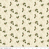 Image of Christmas Greetings Holly Cream quilting cotton fabric by Sandy Gervais for Riley Blake Designs. Features holly on a cream background. Cute Little Fabric Shop.
