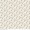 Image of Christmas Greetings Berries Cream quilting cotton fabric by Sandy Gervais for Riley Blake Designs. Features flowers on a cream background. Cute Little Fabric Shop.