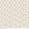 Image of Christmas Greetings Berries Cream quilting cotton fabric by Sandy Gervais for Riley Blake Designs. Features flowers on a cream background. Cute Little Fabric Shop.