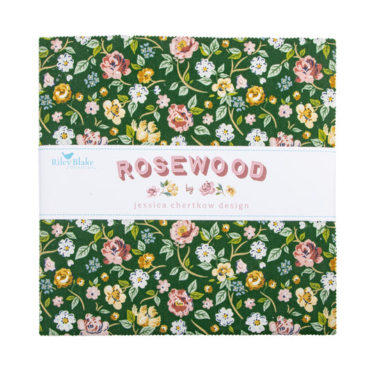 Rosewood 10" Stacker Floral Fabric - 10-17490-42 - 42-Piece Precut - Riley Blake Quilting Cotton Fabric