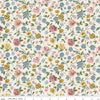 Image of Rosewood Garden Stroll Cream quilting cotton fabric by Jessica Chertkow for Riley Blake Designs. Features flowers on a cream background. Cute Little Fabric Shop.
