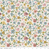 Image of Rosewood Garden Stroll Cream quilting cotton fabric by Jessica Chertkow for Riley Blake Designs. Features flowers on a cream background. Cute Little Fabric Shop.
