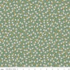 Image of Rosewood Wren Green quilting cotton fabric by Jessica Chertkow for Riley Blake Designs. Features flowers on a green background. Cute Little Fabric Shop.
