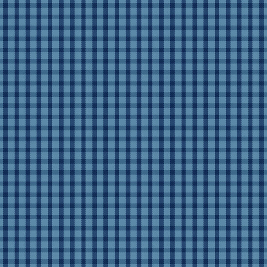 Image of Rosewood Hearth Oxford quilting cotton fabric by Jessica Chertkow for Riley Blake Designs. Features checks on a blue background. Cute Little Fabric Shop.