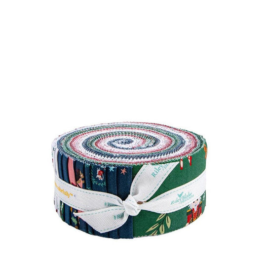 SALE Nutcracker Tradition 2.5" Rolie Polie Christmas Fabric - RP-17670-40 - 40-Piece Precut - Riley Blake Quilting Cotton Fabric