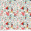 Image of Nutcracker Tradition Storybook Snow quilting cotton fabric by Jennifer Long for Riley Blake Designs. Features leaves on a white background. Cute Little Fabric Shop.