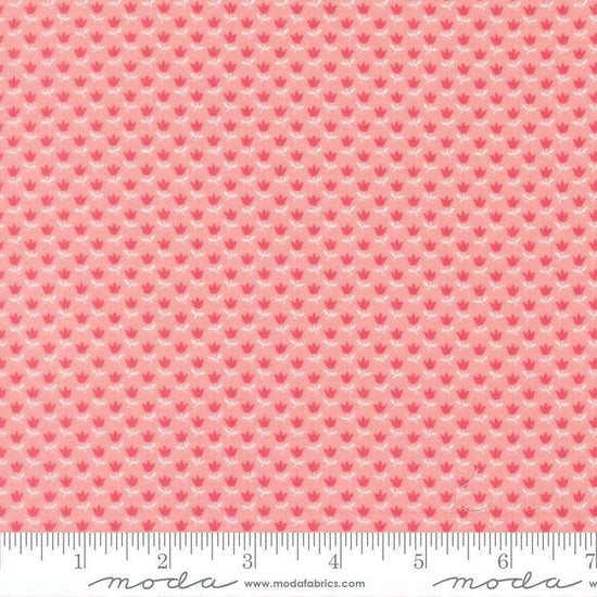 Image of A Cat Named Stitch June Blush quilting cotton fabric by Camille Roskelley for Riley Blake Designs. Features flowers on a pink background. Cute Little Fabric Shop.