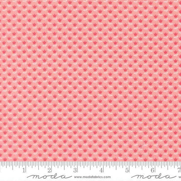 Image of A Cat Named Stitch June Blush quilting cotton fabric by Camille Roskelley for Riley Blake Designs. Features flowers on a pink background. Cute Little Fabric Shop.