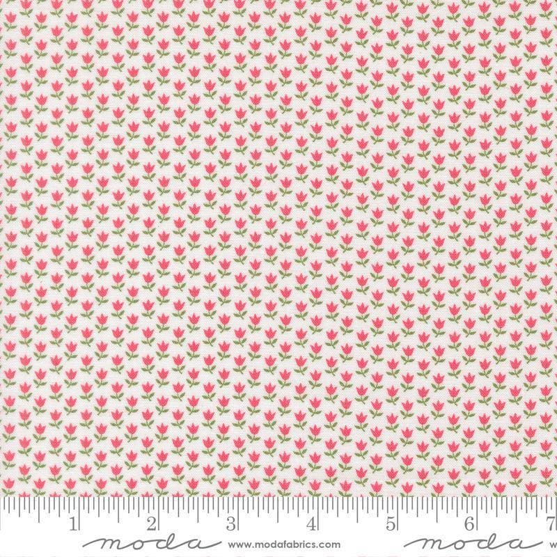 Image of A Cat Named Stitch June Cream Rosie quilting cotton fabric by Camille Roskelley for Riley Blake Designs. Features flowers on a cream background. Cute Little Fabric Shop.