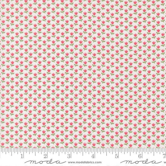 Image of A Cat Named Stitch June Cream Rosie quilting cotton fabric by Camille Roskelley for Riley Blake Designs. Features flowers on a cream background. Cute Little Fabric Shop.