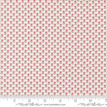 Image of A Cat Named Stitch June Cream Rosie quilting cotton fabric by Camille Roskelley for Riley Blake Designs. Features flowers on a cream background. Cute Little Fabric Shop.