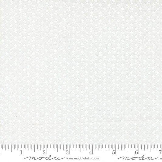 Image of A Cat Named Stitch Hexagons Cream White quilting cotton fabric by Camille Roskelley for Riley Blake Designs. Features hexagons on a white background. Cute Little Fabric Shop.