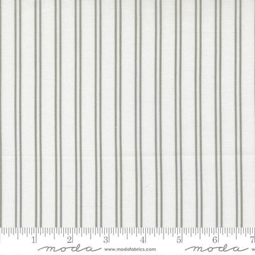 Image of A Cat Named Stitch Stripes Cream Grey quilting cotton fabric by Camille Roskelley for Riley Blake Designs. Features stripes on a cream background. Cute Little Fabric Shop.