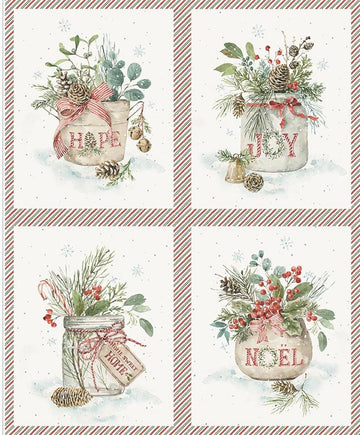 SALE Holiday Spirit Season's Greetings Pillow Panel Christmas Fabric - PD17467 - Riley Blake Quilting Cotton Fabric