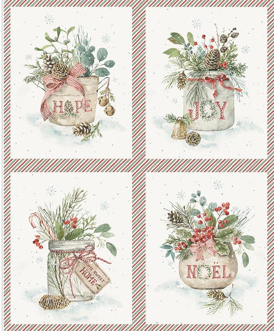 SALE Holiday Spirit Season's Greetings Pillow Panel Christmas Fabric - PD17467 - Riley Blake Quilting Cotton Fabric