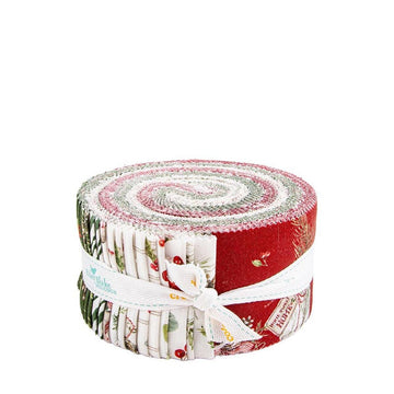 SALE Holiday Spirit 2.5" Rolie Polie Christmas Fabric - RP-17460-40 - 40-piece Precut - Riley Blake Quilting Cotton Fabric