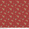 Image of Holiday Spirit Holly Red quilting cotton fabric by Lisa Audit for Riley Blake Designs. Features holly on a red background. Cute Little Fabric Shop.