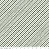 Image of Holiday Spirit Stripes Green quilting cotton fabric by Lisa Audit for Riley Blake Designs. Features stripes on a green background. Cute Little Fabric Shop.
