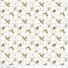 Image of Holiday Spirit Holly Cream quilting cotton fabric by Lisa Audit for Riley Blake Designs. Features holly on a white background. Cute Little Fabric Shop.