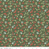 Image of Holiday Spirit Berries Green quilting cotton fabric by Lisa Audit for Riley Blake Designs. Features berries on a green background. Cute Little Fabric Shop.