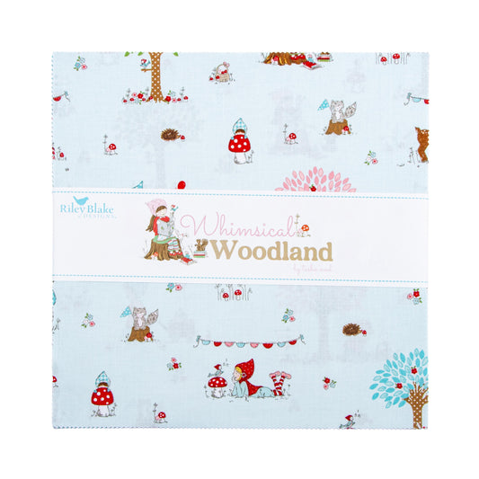 Whimsical Woodland 10" Stacker Floral Fabric - 10-17640-42 - 42-Piece Precut - Riley Blake Quilting Cotton Fabric
