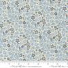 Image of Fieldrush Ivy Bramble quilting cotton fabric by Basic Grey for Moda Fabrics. Features flowers on a blue background. Cute Little Fabric Shop.