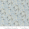 Image of Fieldrush Ivy Bramble quilting cotton fabric by Basic Grey for Moda Fabrics. Features flowers on a blue background. Cute Little Fabric Shop.