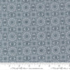 Image of Fieldrush Jasmine Bramble quilting cotton fabric by Basic Grey for Moda Fabrics. Features flowers on a blue background. Cute Little Fabric Shop.