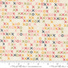 Image of Fieldrush Larkspur Opal quilting cotton fabric by Basic Grey for Moda Fabrics. Features Xs on a cream background. Cute Little Fabric Shop.