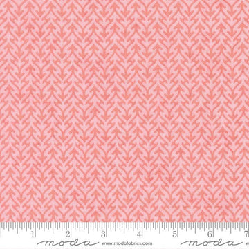 Image of Fieldrush Trellis Peony quilting cotton fabric by Basic Grey for Moda Fabrics. Features trees on a pink background. Cute Little Fabric Shop.