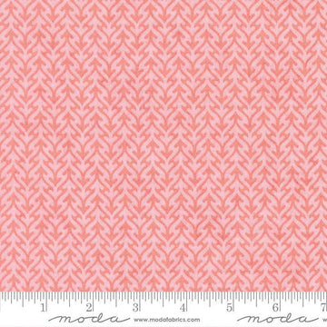 Image of Fieldrush Trellis Peony quilting cotton fabric by Basic Grey for Moda Fabrics. Features trees on a pink background. Cute Little Fabric Shop.