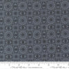 Image of Fieldrush Jasmine Portobello quilting cotton fabric by Basic Grey for Moda Fabrics. Features flowers on a blue background. Cute Little Fabric Shop.
