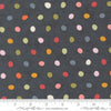 Image of Fieldrush Poppy Portobello quilting cotton fabric by Basic Grey for Moda Fabrics. Features flowers on a blue background. Cute Little Fabric Shop.