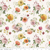 Image of Sketchbook Stems Cream quilting cotton fabric by Lisa Audit for RIley Blake Designs. Features flowers on a cream background. Cute Little Fabric Shop.