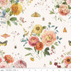 Image of Sketchbook Main Cream quilting cotton fabric by Lisa Audit for RIley Blake Designs. Features flowers on a cream background. Cute Little Fabric Shop.