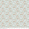 Image of Sketchbook Blossoms Blue quilting cotton fabric by Lisa Audit for RIley Blake Designs. Features flowers on a blue background. Cute Little Fabric Shop.