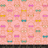 Image of Poolside Too Shine Girl Balmy quilting cotton fabric by Ruby Star Society for Moda Fabrics. Features girls in sunglasses on a pink background. Cute Little Fabric Shop.